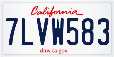 CA license plate 7LVW583