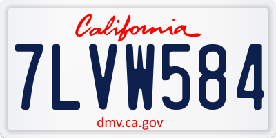 CA license plate 7LVW584