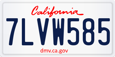 CA license plate 7LVW585