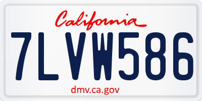 CA license plate 7LVW586