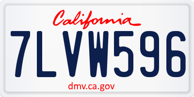 CA license plate 7LVW596
