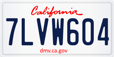 CA license plate 7LVW604