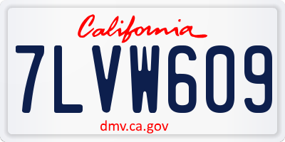 CA license plate 7LVW609