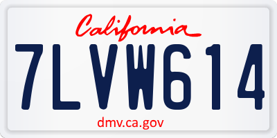 CA license plate 7LVW614