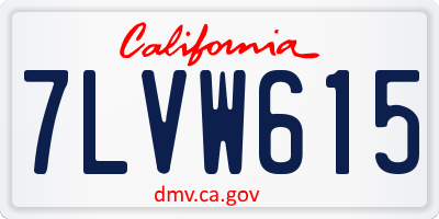 CA license plate 7LVW615