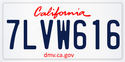 CA license plate 7LVW616