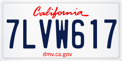 CA license plate 7LVW617