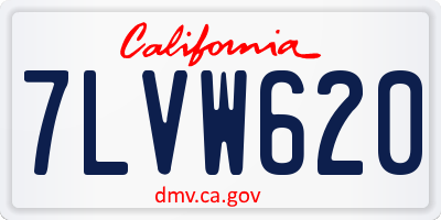 CA license plate 7LVW620