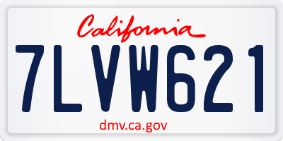 CA license plate 7LVW621
