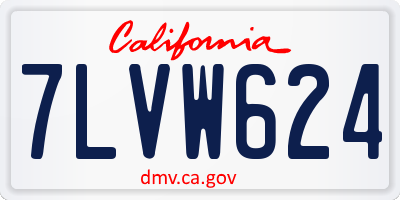 CA license plate 7LVW624