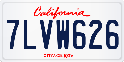 CA license plate 7LVW626