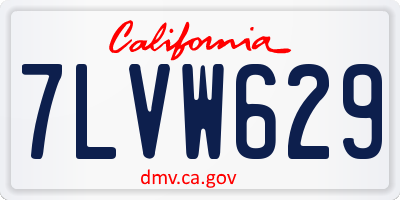 CA license plate 7LVW629