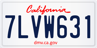 CA license plate 7LVW631
