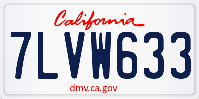 CA license plate 7LVW633
