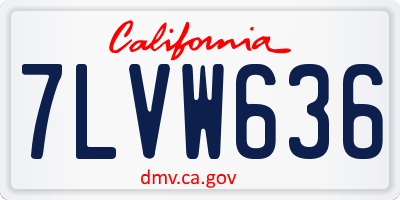 CA license plate 7LVW636