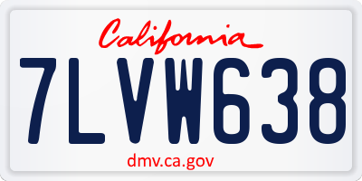 CA license plate 7LVW638