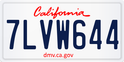 CA license plate 7LVW644