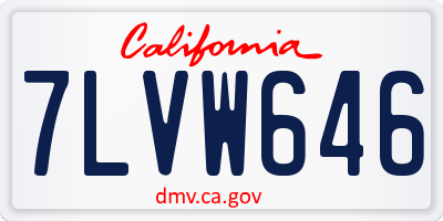 CA license plate 7LVW646