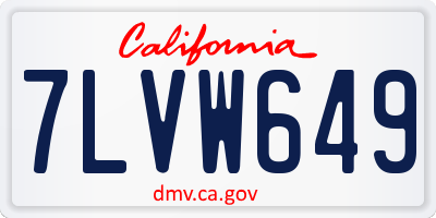 CA license plate 7LVW649