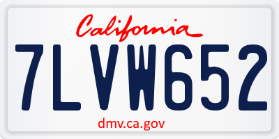 CA license plate 7LVW652