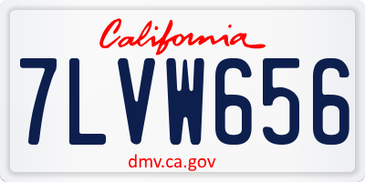 CA license plate 7LVW656