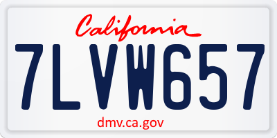 CA license plate 7LVW657