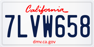 CA license plate 7LVW658