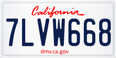 CA license plate 7LVW668