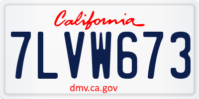 CA license plate 7LVW673