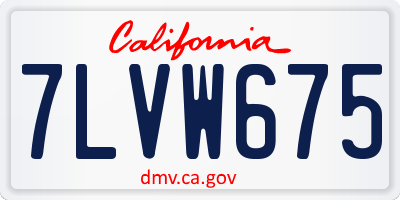 CA license plate 7LVW675