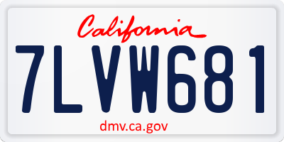 CA license plate 7LVW681