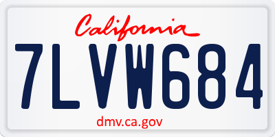 CA license plate 7LVW684