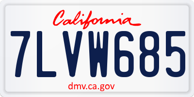 CA license plate 7LVW685