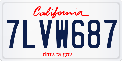 CA license plate 7LVW687