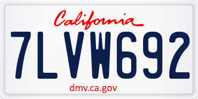 CA license plate 7LVW692