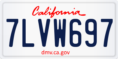 CA license plate 7LVW697