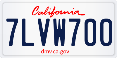 CA license plate 7LVW700