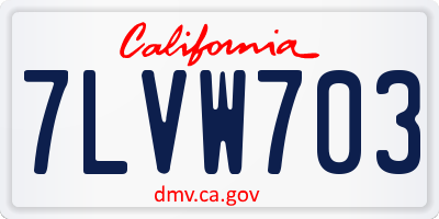 CA license plate 7LVW703