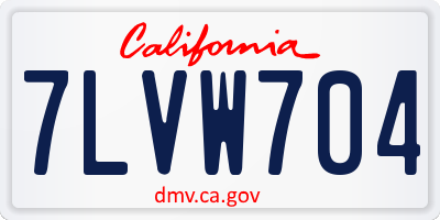 CA license plate 7LVW704