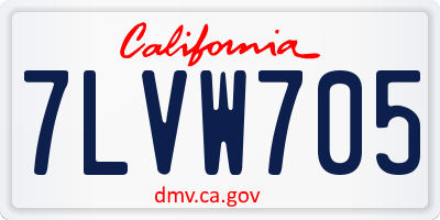 CA license plate 7LVW705