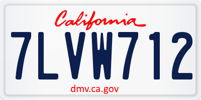 CA license plate 7LVW712