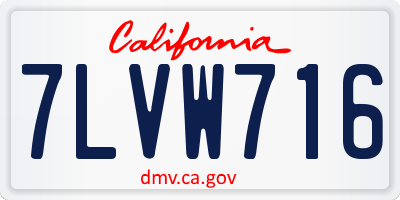CA license plate 7LVW716