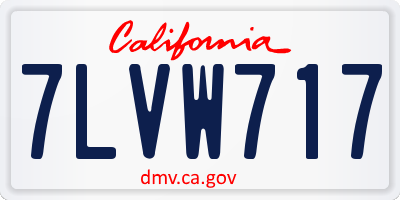 CA license plate 7LVW717