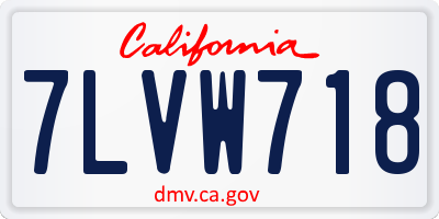 CA license plate 7LVW718