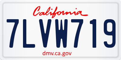 CA license plate 7LVW719