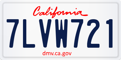 CA license plate 7LVW721