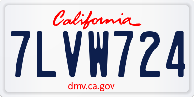 CA license plate 7LVW724
