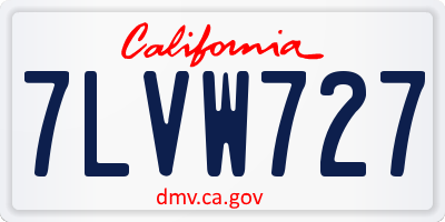 CA license plate 7LVW727