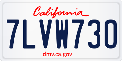 CA license plate 7LVW730