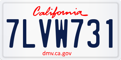 CA license plate 7LVW731